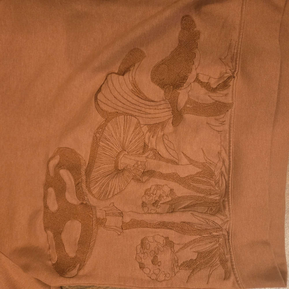 Blind Rooster Embroidered Front Hoodie- Amber Brown - Picture 3 of 5